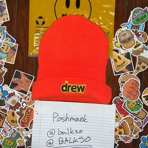 Drew House secret waffle beanie - Orange. One Size. + FREE DREW STICKERS
